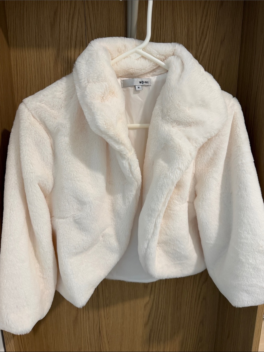 WD.NY Fur Cropped Jacket in Ivory
